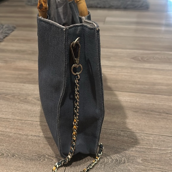 Fossil canvas tote bamboo round handles - Picture 4 of 15